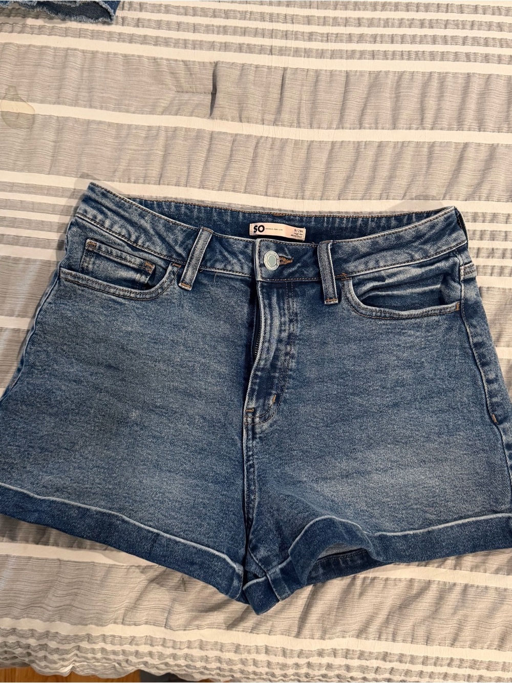 SO Goods for Life Classic High-Rise Denim Shorts - Blue